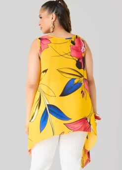 Floral Print Handkerchief Top