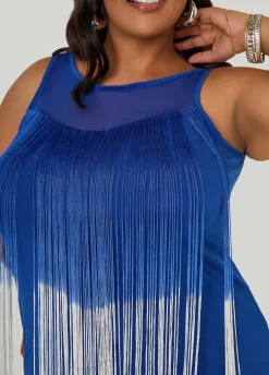 Fringed Mesh Paneled Top