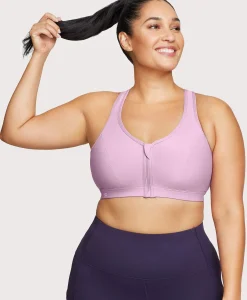 Front-Closure Zip Up Sports Bra
