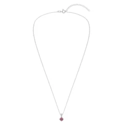 Gemstone Necklace in Sterling Silver, Round Pendant Size 6.5 * 6.5mm, 15