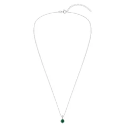 Gemstone Necklace in Sterling Silver, Round Pendant Size 6.5 * 6.5mm, 15