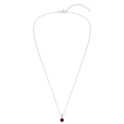 Gemstone Necklace in Sterling Silver, Round Pendant Size 6.5 * 6.5mm, 15