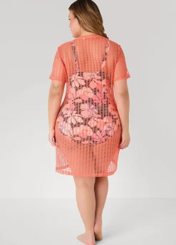 Given Kale Mesh V Neck Cover Up