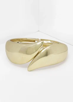 Gold Tone Hinged Cuff