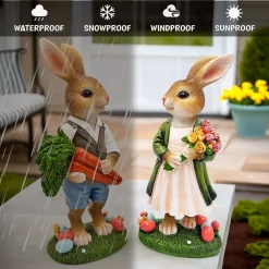 Harvest and Bloom Country Bunny Figurine Set