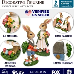Harvest and Bloom Country Bunny Figurine Set