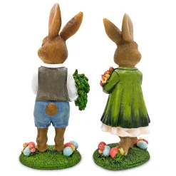 Harvest and Bloom Country Bunny Figurine Set