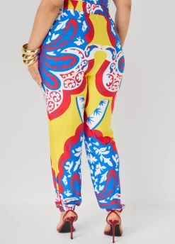 High Rise Printed Joggers