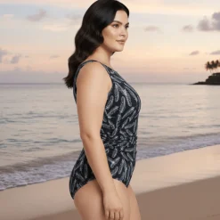 InstantFigure Feathers High Neck Swimsuit
