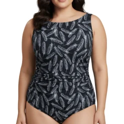 InstantFigure Feathers High Neck Swimsuit