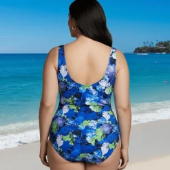 InstantFigure Floral High Neck Swimsuit