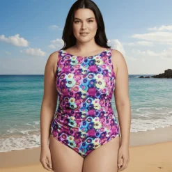 InstantFigure High Neck Floral Swimsuit