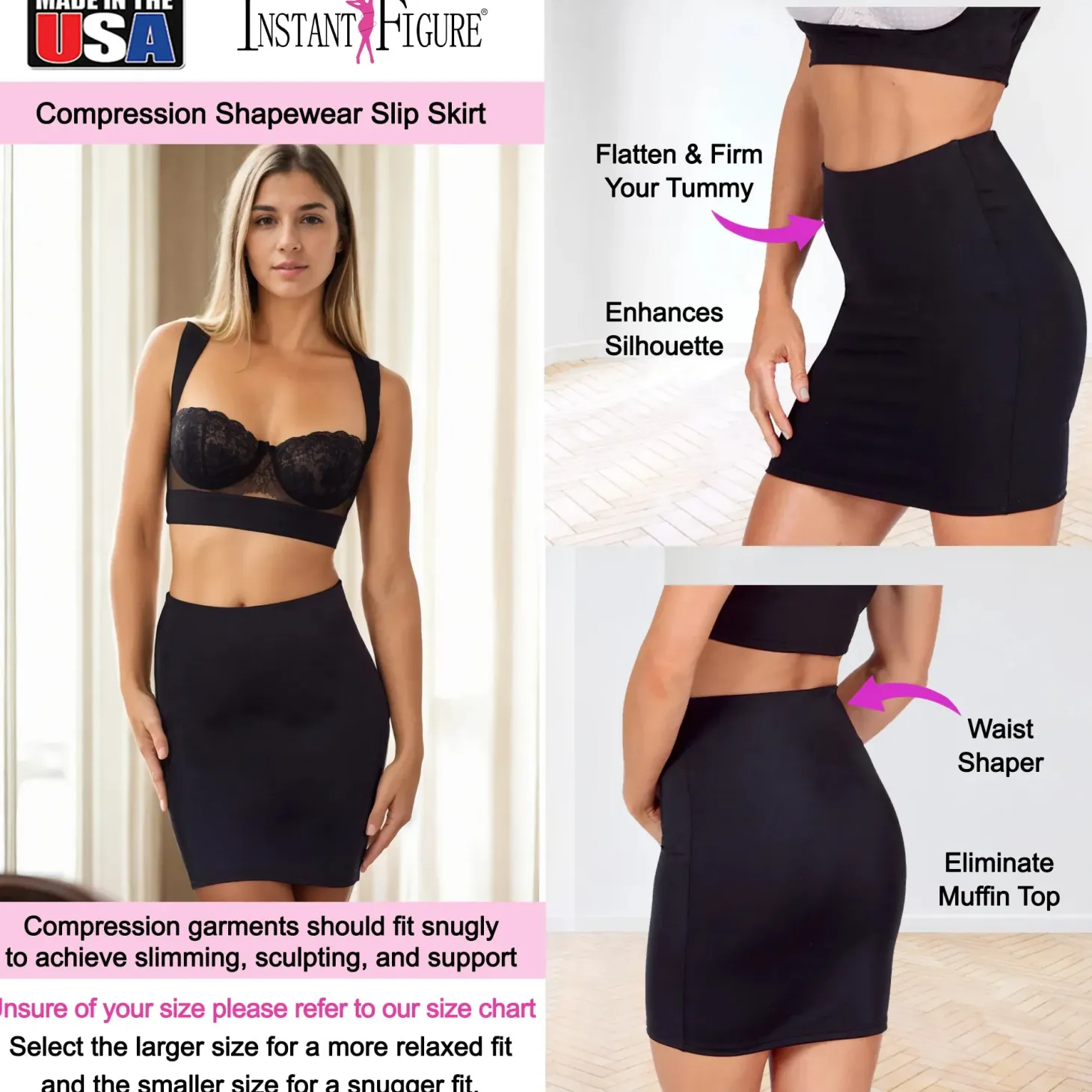 InstantFigure Shapewear Slip Skirt