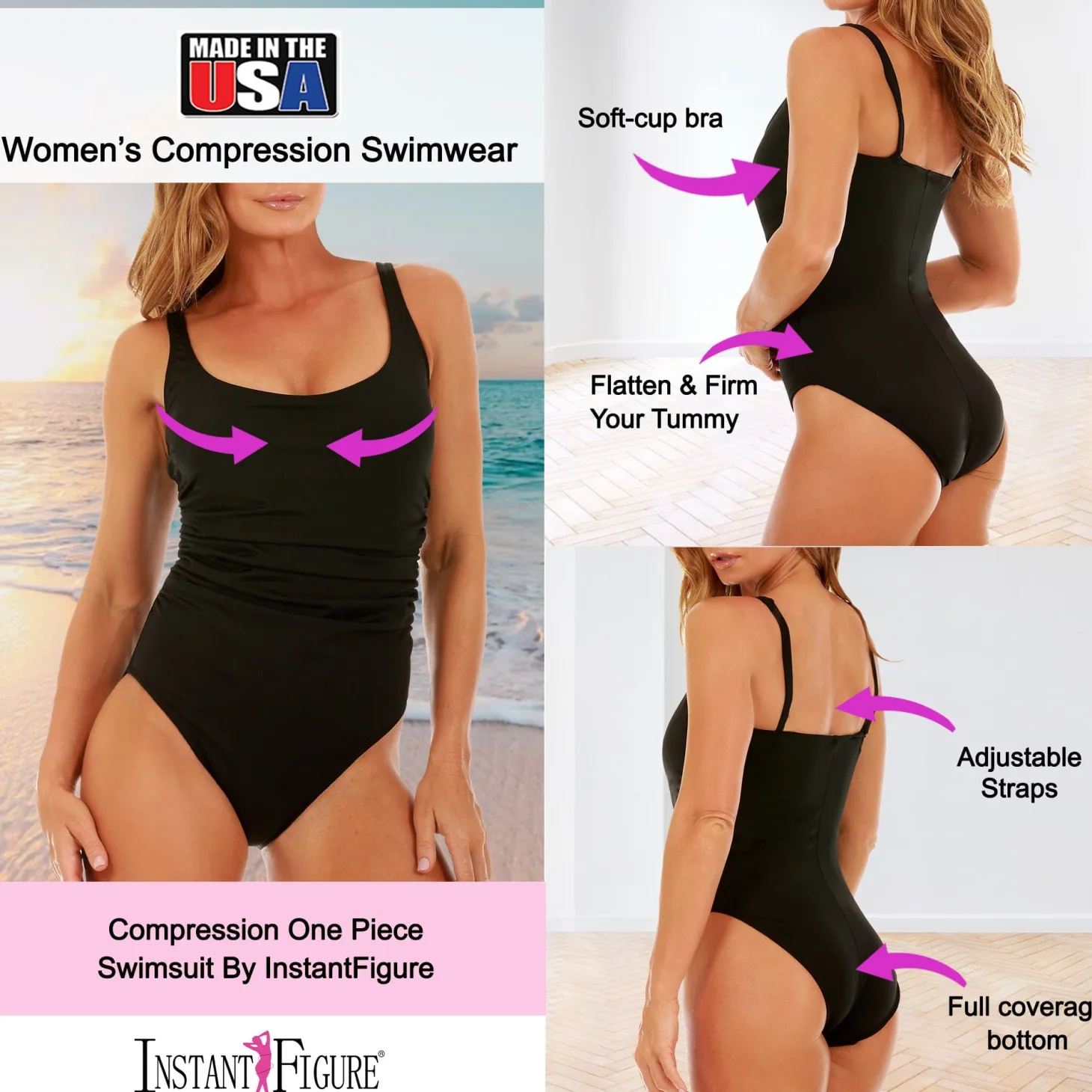 InstantFigure Shirred Swimsuit