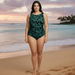 InstantFigure Tropical High Neck Swimsuit