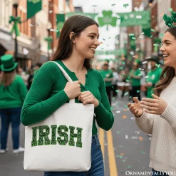 Irish Sequined Canvas Tote Bag