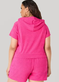 Jacquard Zip Front Hoodie