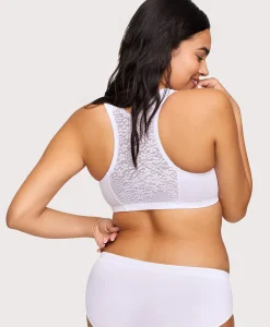 Lace Paneled T Back Comfort Bra