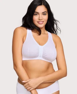 Lace Paneled T Back Comfort Bra