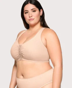 Lace Panel T Back Comfort Bra