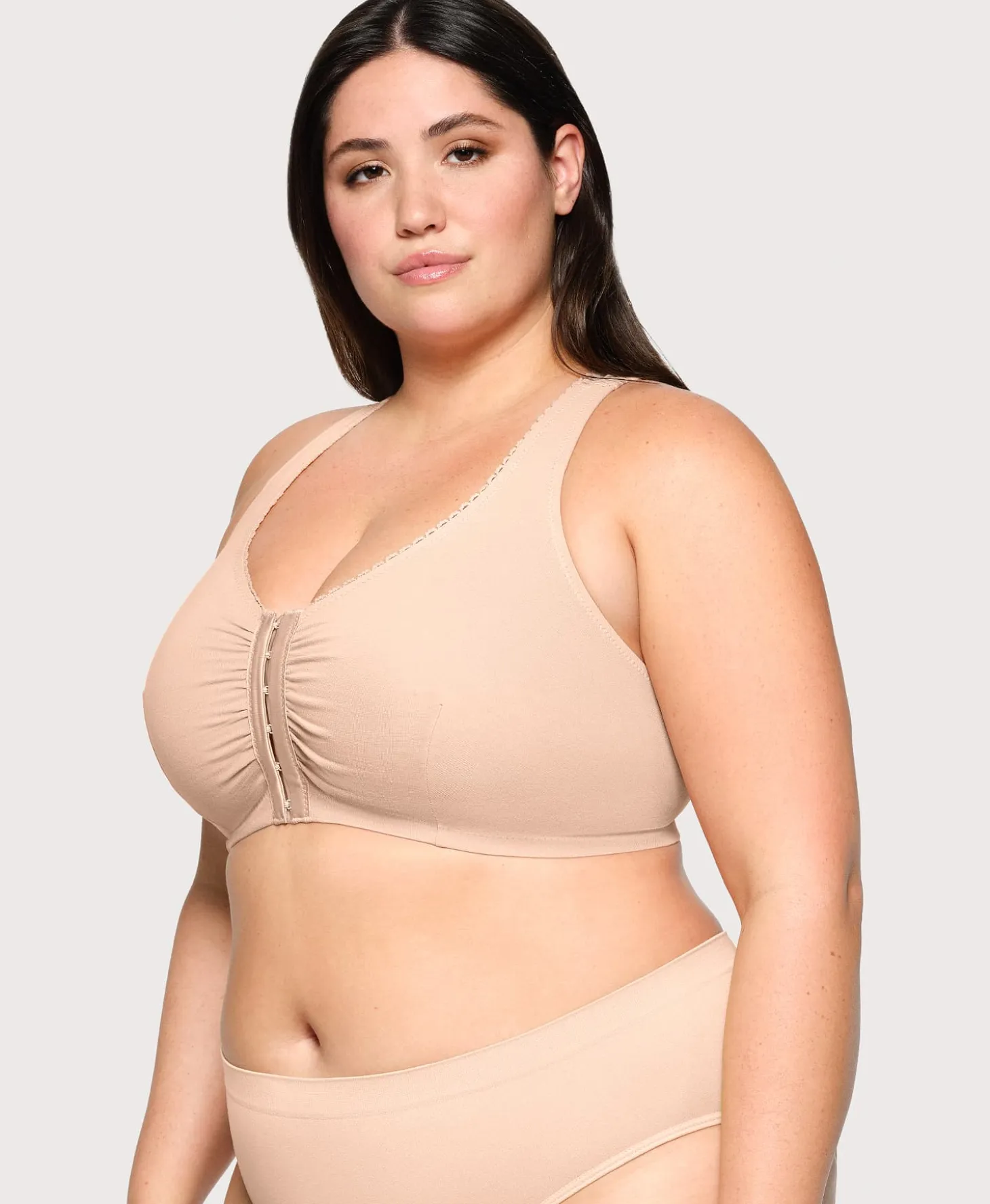 Lace Panel T Back Comfort Bra