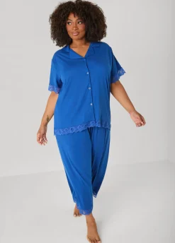 Lace Trimmed Jersey Pajama Set