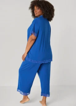 Lace Trimmed Jersey Pajama Set