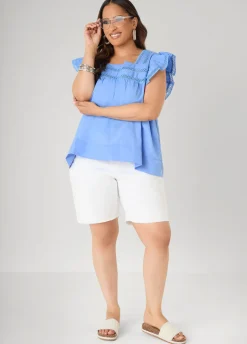 Lattice Trimmed Poplin Shirt