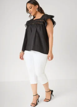 Lattice Trimmed Poplin Shirt
