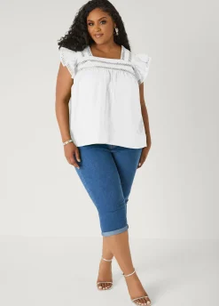 Lattice Trimmed Poplin Shirt