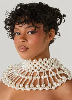Layered Faux Pearl Collar