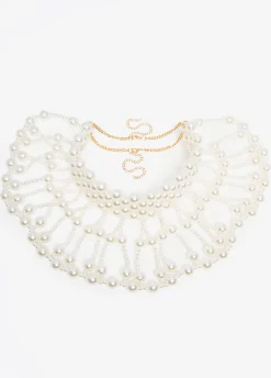 Layered Faux Pearl Collar