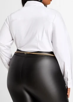 Layered Gold Tone Chain Belt