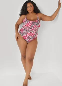 Leopard And Floral Print Swimsuit