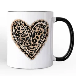 Leopard Heart Valentine Mug