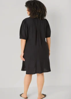 Leopard Trimmed Flounced Dress