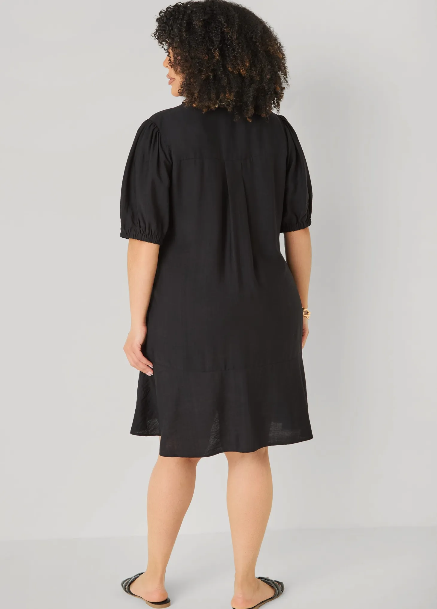 Leopard Trimmed Flounced Dress