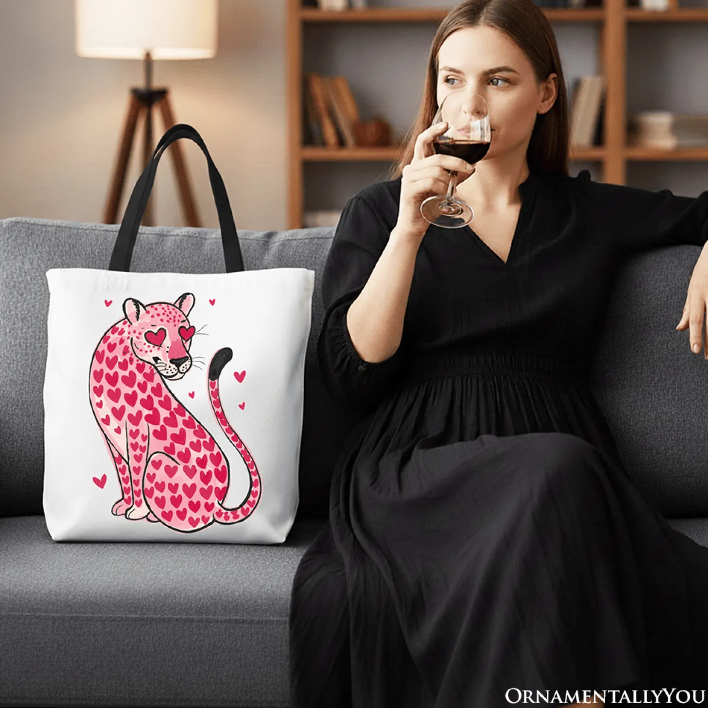 Leopard Valentine Canvas Tote Bag