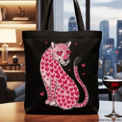 Leopard Valentine Canvas Tote Bag