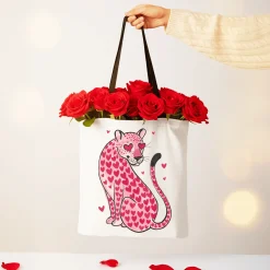 Leopard Valentine Canvas Tote Bag