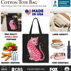 Leopard Valentine Canvas Tote Bag