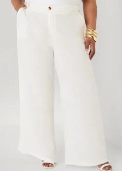 Linen Blend Wide Leg Pants
