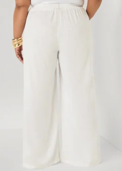 Linen Blend Wide Leg Pants