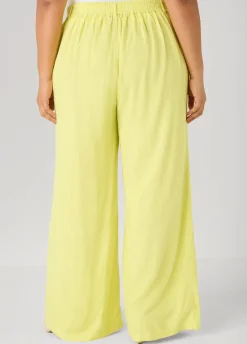 Linen Blend Wide Leg Pants