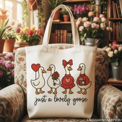 Lovely Goose Canvas Tote Bag