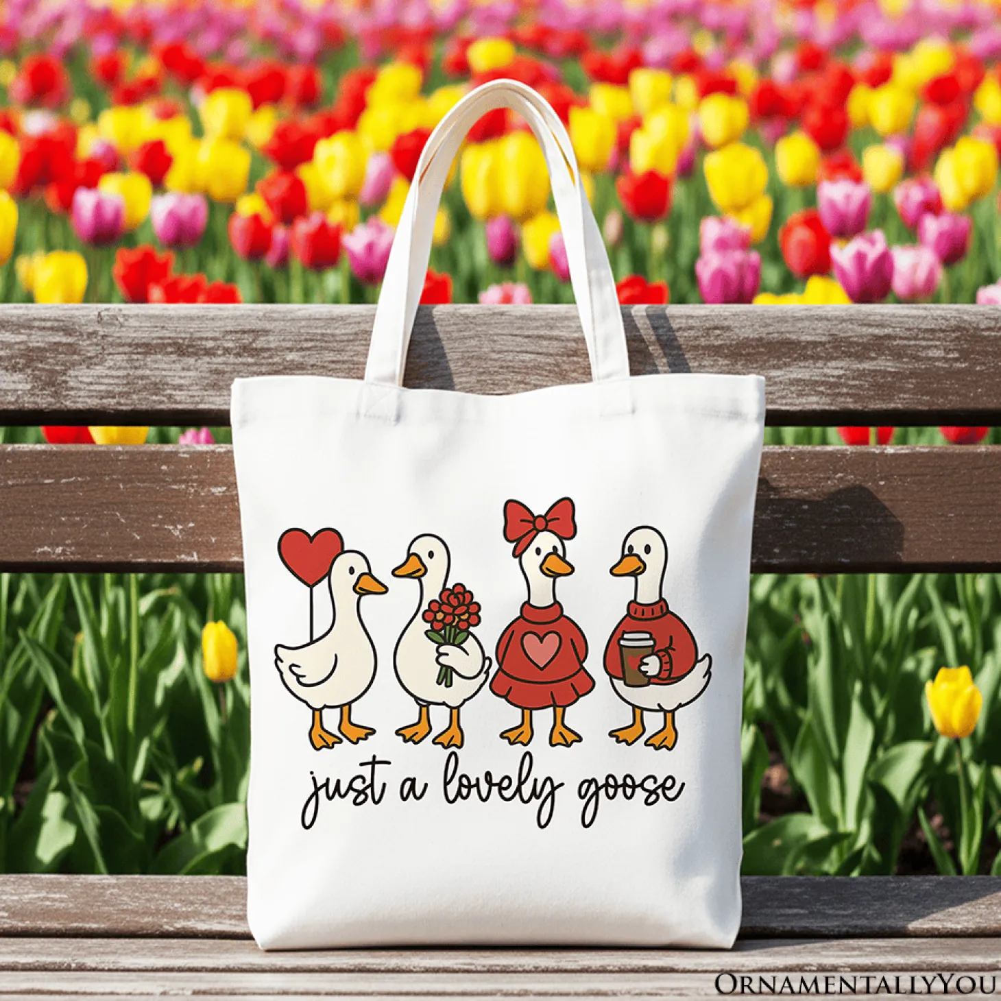 Lovely Goose Canvas Tote Bag