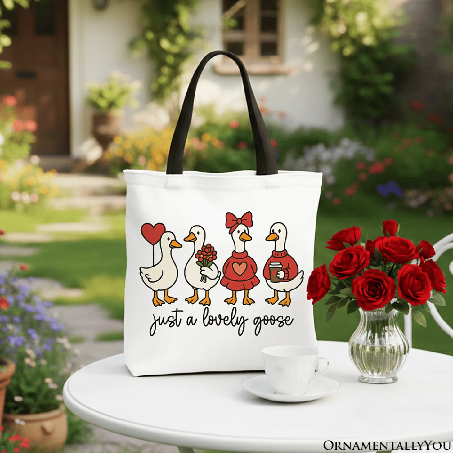 Lovely Goose Canvas Tote Bag