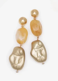 Marble And Matte Bead Earrings