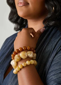 Marbled Bead Stretch Bracelets
