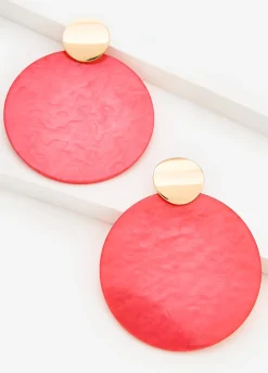 Marbled Disk Earrings